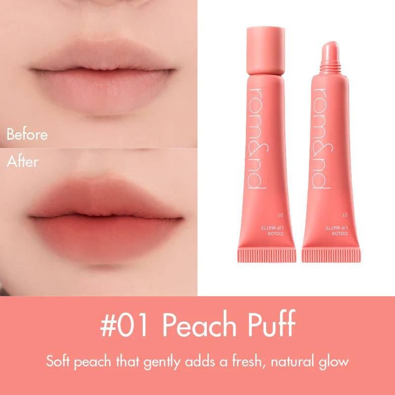 Rom&nd Color Lip Matte 01 Peach Puff 8