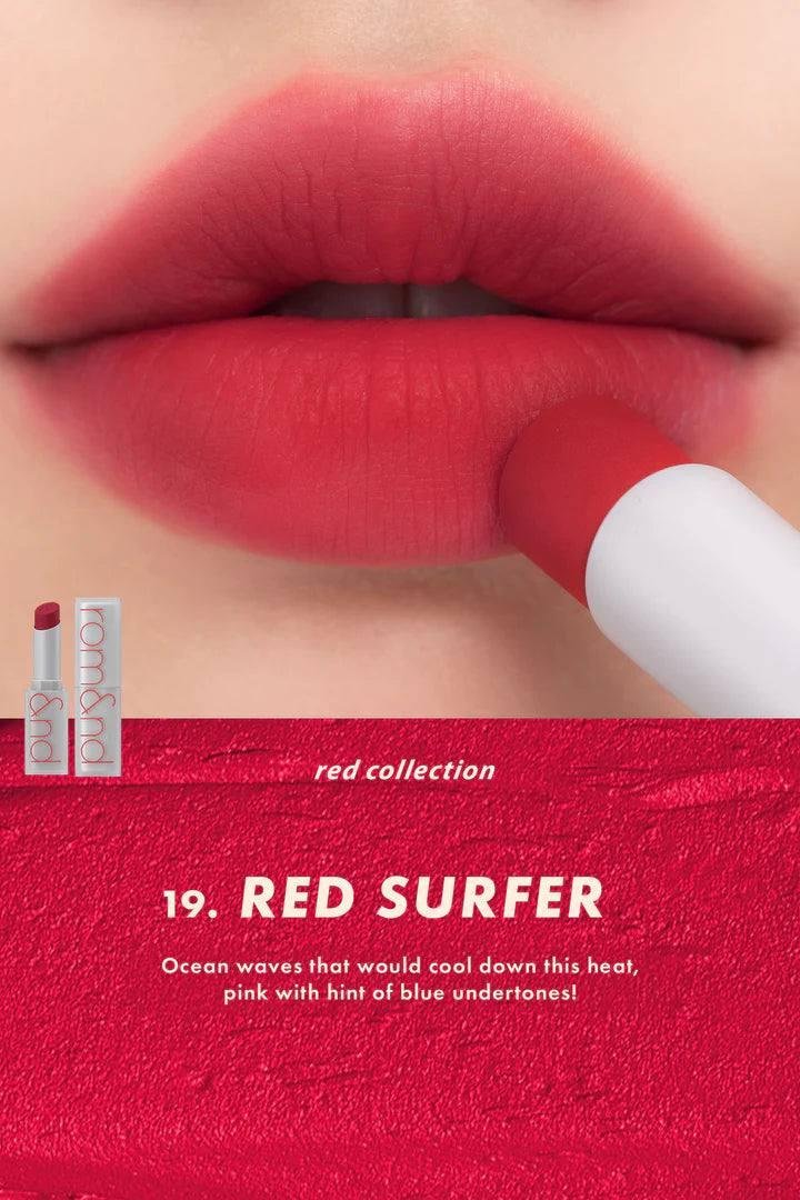 Rom&nd Zero matte lipstick  19 red surfer