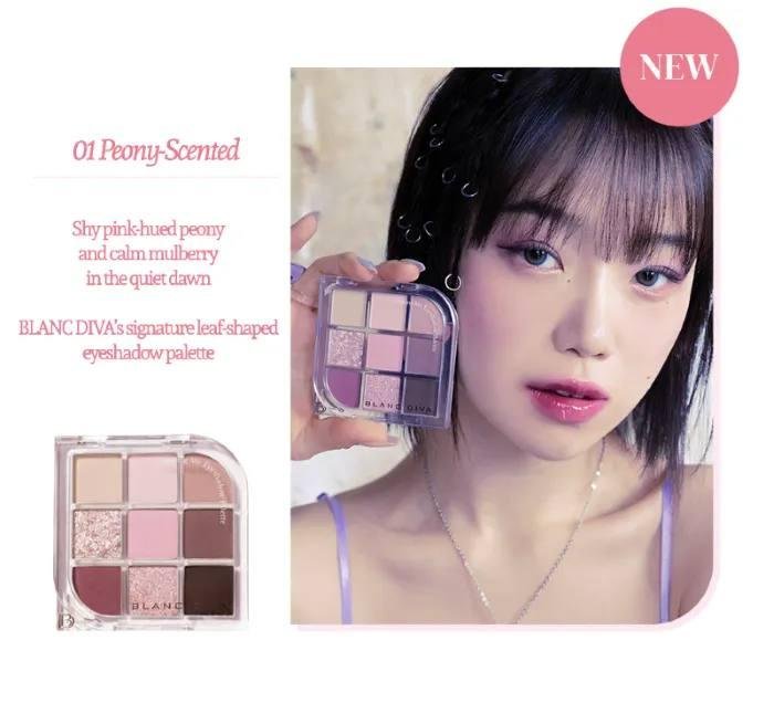 Blanc diva eyeshadow palette peony scented