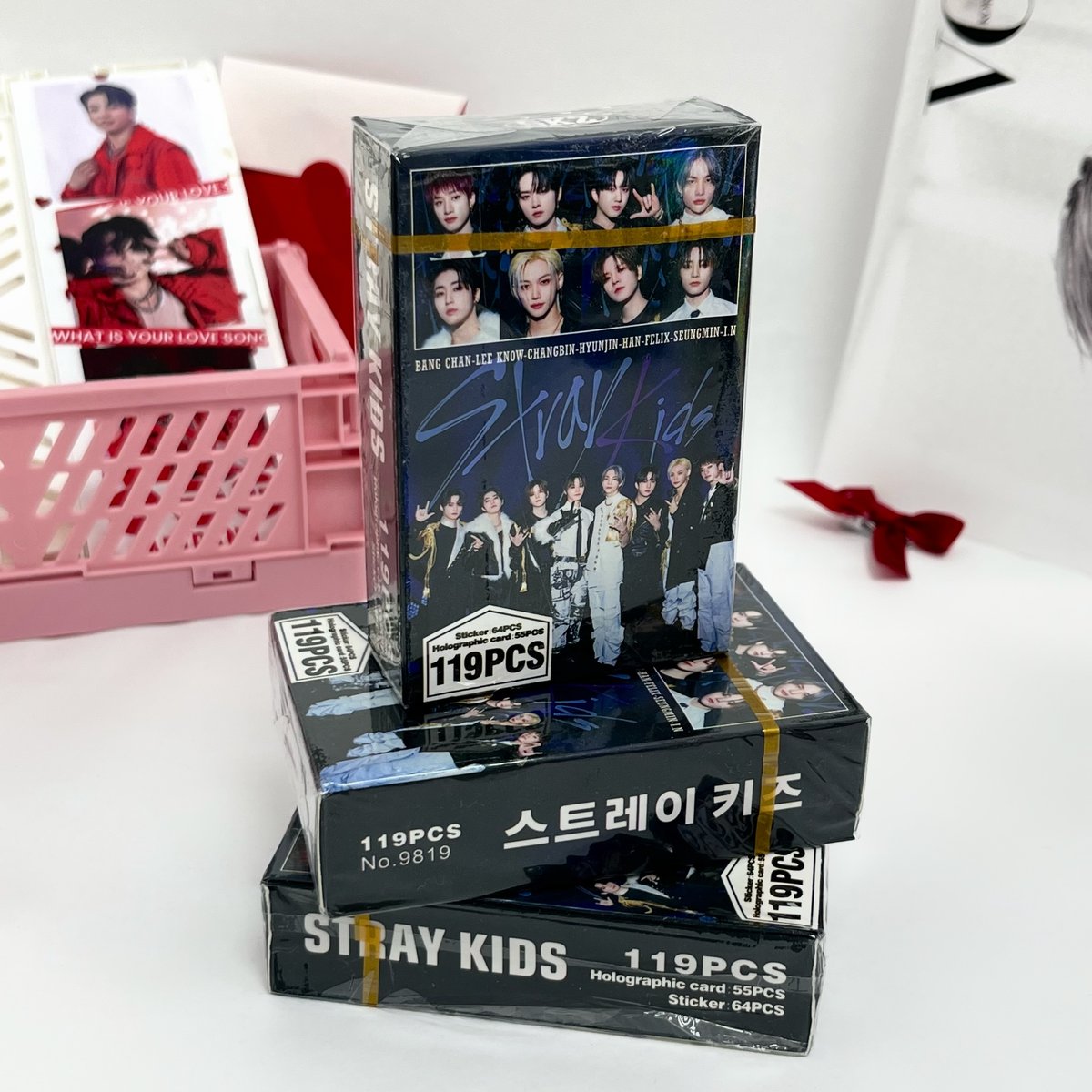 Набір ломо карток Stray Kids 55 шт. карток і 64 шт. стікерів в упаковці