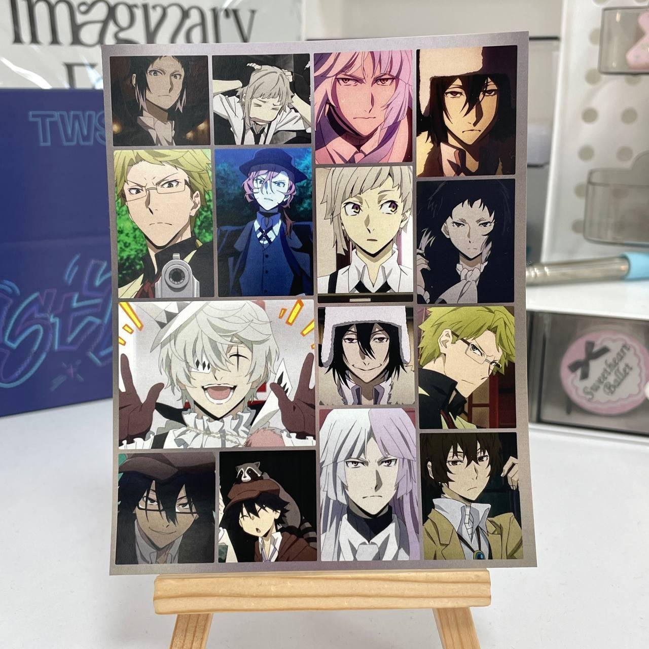 Наліпки  Літературні генії бродячі пси / Bungo stray dogs на аркуші А6 (для самовирізання)
