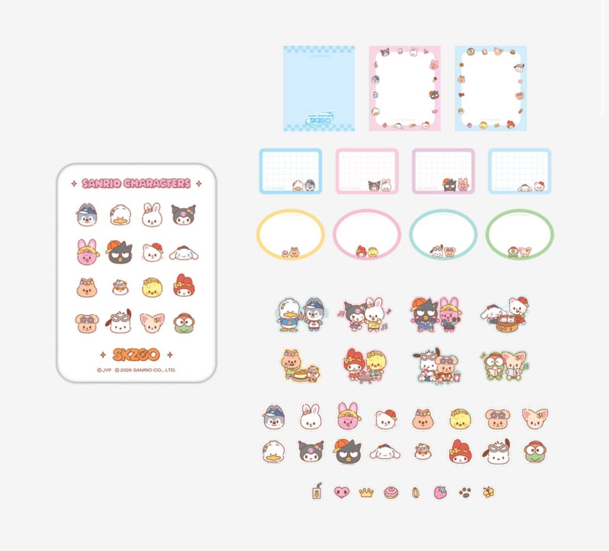 TIN CASE STICKY NOTE SET - SKZOO X SANRIO CHARACTERS